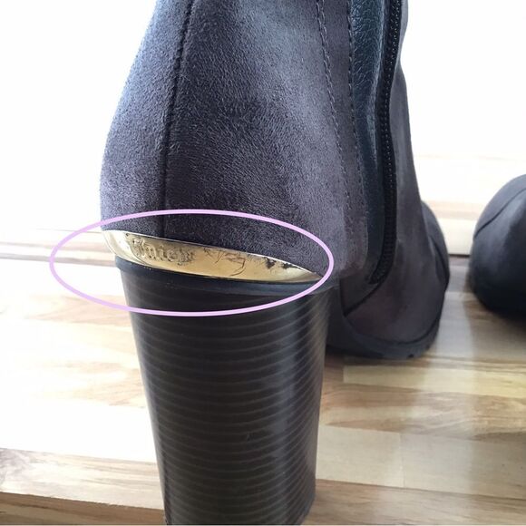 JUICY Couture ankle boots brown size 8.5 heeled booties - Picture 13 of 16